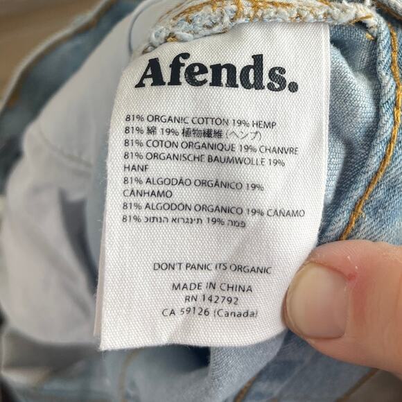 Afends Hemp Revolution Light Wash Straight Leg 90s Jeans sz 30 Organic Cotton - Picture 6 of 10